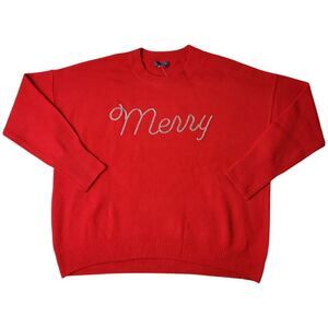 Vince Camuto Women's Warm Cozy Festive Holiday Sweater - Merry